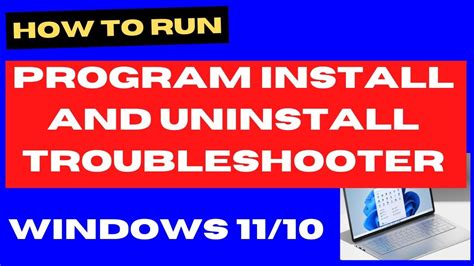 program install and uninstall troubleshooter.